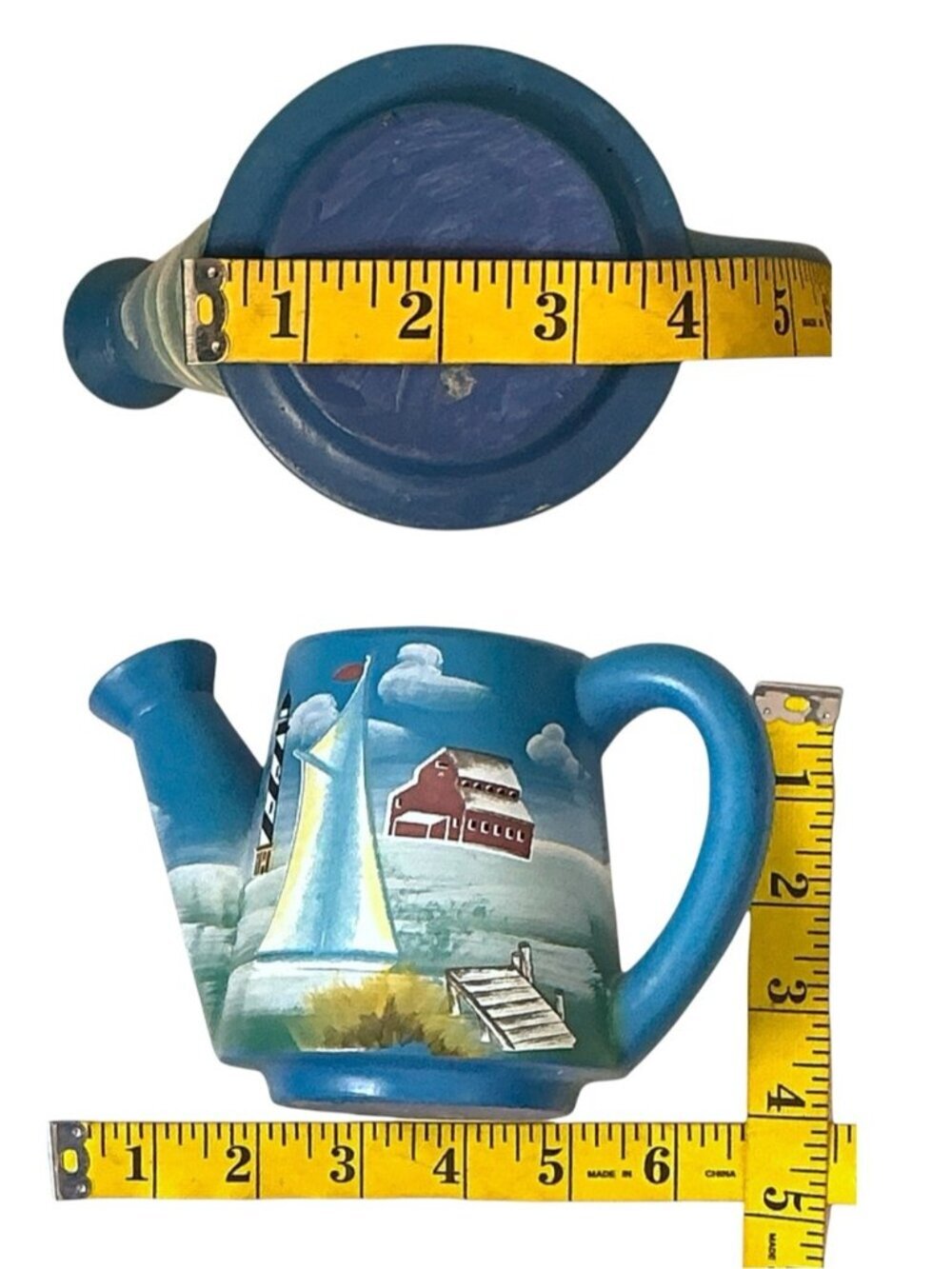 Vintage Nautical Watering Can Ceramic Coastal Decor Collectible by Primark Blue - Picture 4 of 12